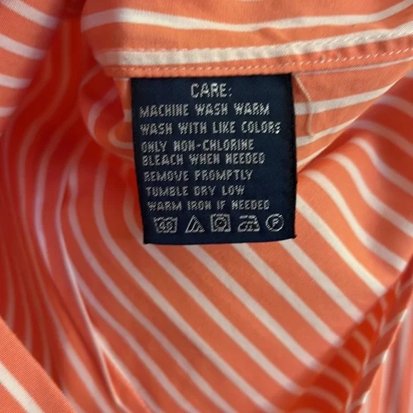 Ralph Lauren Blue Label Western Pearl Snap Button Shirt Size 4 Pink White Stripe - Picture 6 of 8